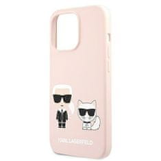 Karl Lagerfeld Kryt Karl Lagerfeld KLHMP13LSSKCI Apple iPhone 13 Pro hardcase light pink Silicone Ikonik Karl & Choupette Magsafe