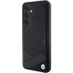 MobilPouzdra.cz Kryt BMW BMHCS24M23RCGPK Samsung Galaxy S24+ Plus hardcase Signature Leather Crossing Lines Pattern black