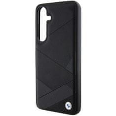 MobilPouzdra.cz Kryt BMW BMHCS24M23RCGPK Samsung Galaxy S24+ Plus hardcase Signature Leather Crossing Lines Pattern black