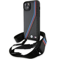 MobilPouzdra.cz Kryt BMW BMHCP15M23PSVTK Apple iPhone 15 Plus / 14 Plus hardcase M Edition Carbon Tricolor Lines & Strap black