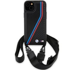 MobilPouzdra.cz Kryt BMW BMHCP15M23PSVTK Apple iPhone 15 Plus / 14 Plus hardcase M Edition Carbon Tricolor Lines & Strap black