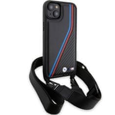 MobilPouzdra.cz Kryt BMW BMHCP15M23PSVTK Apple iPhone 15 Plus / 14 Plus hardcase M Edition Carbon Tricolor Lines & Strap black