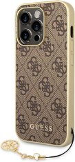 Guess Kryt Guess GUHCP14XGF4GBR Apple iPhone 14 Pro Max brown hardcase 4G Charms Collection