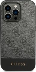 Guess Kryt Guess GUHCP14XG4GLGR Apple iPhone 14 Pro Max grey hard case 4G Stripe Collection