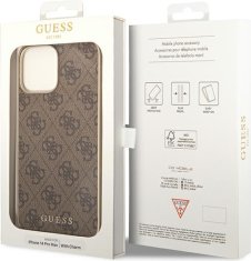 Guess Kryt Guess GUHCP14XGF4GBR Apple iPhone 14 Pro Max brown hardcase 4G Charms Collection