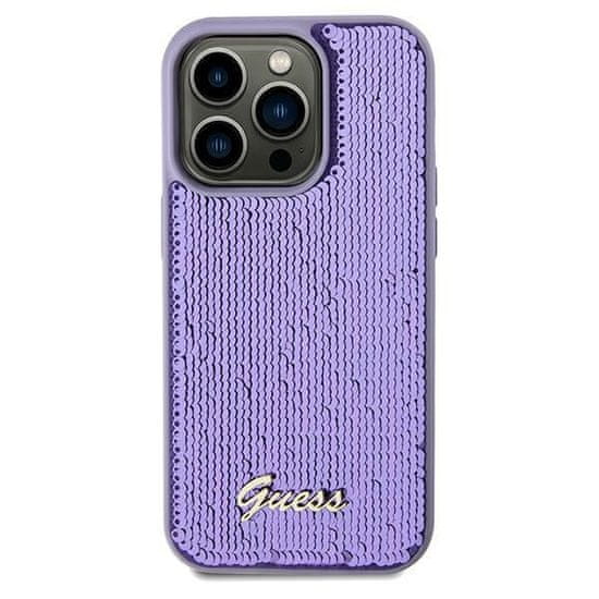 Guess Kryt Guess GUHCN61PSFDGSU Apple iPhone XR / 11 hardcase Sequin Script Metal purple