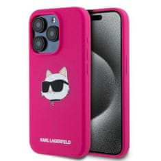 Karl Lagerfeld Kryt Karl Lagerfeld KLHMP15LSCHPPLF Apple iPhone 15 Pro hardcase Silicone Choupette Head MagSafe fuschia