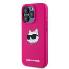 Karl Lagerfeld Kryt Karl Lagerfeld KLHMP15LSCHPPLF Apple iPhone 15 Pro hardcase Silicone Choupette Head MagSafe fuschia