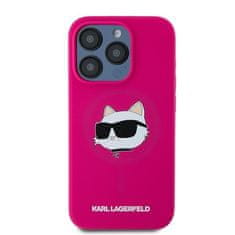 Karl Lagerfeld Kryt Karl Lagerfeld KLHMP15LSCHPPLF Apple iPhone 15 Pro hardcase Silicone Choupette Head MagSafe fuschia