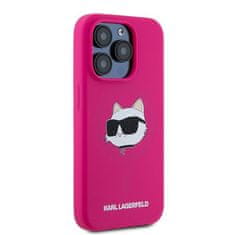 Karl Lagerfeld Kryt Karl Lagerfeld KLHMP15LSCHPPLF Apple iPhone 15 Pro hardcase Silicone Choupette Head MagSafe fuschia