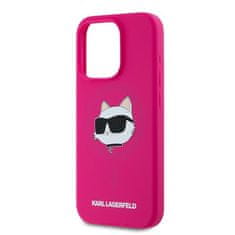 Karl Lagerfeld Kryt Karl Lagerfeld KLHMP15LSCHPPLF Apple iPhone 15 Pro hardcase Silicone Choupette Head MagSafe fuschia