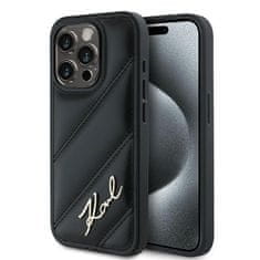 Karl Lagerfeld Kryt Karl Lagerfeld KLHCP14LPQDSMGK Apple iPhone 14 Pro hardcase Diagonal Quilted Script black