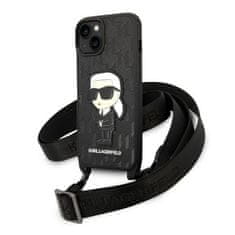 Karl Lagerfeld Kryt Karl Lagerfeld KLHCP14SSTKMK Apple iPhone 14 black hardcase Monogram Ikonik Patch