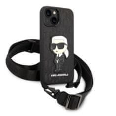 Karl Lagerfeld Kryt Karl Lagerfeld KLHCP14SSTKMK Apple iPhone 14 black hardcase Monogram Ikonik Patch