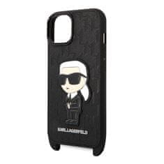 Karl Lagerfeld Kryt Karl Lagerfeld KLHCP14SSTKMK Apple iPhone 14 black hardcase Monogram Ikonik Patch