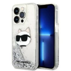 Karl Lagerfeld Kryt Karl Lagerfeld KLHCP14XLNCHCS Apple iPhone 14 Pro Max silver hardcase Glitter Choupette Head