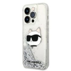 Karl Lagerfeld Kryt Karl Lagerfeld KLHCP14XLNCHCS Apple iPhone 14 Pro Max silver hardcase Glitter Choupette Head