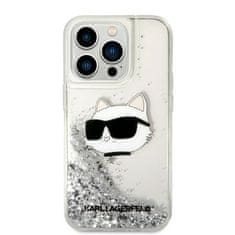 Karl Lagerfeld Kryt Karl Lagerfeld KLHCP14XLNCHCS Apple iPhone 14 Pro Max silver hardcase Glitter Choupette Head