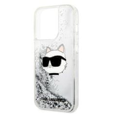 Karl Lagerfeld Kryt Karl Lagerfeld KLHCP14XLNCHCS Apple iPhone 14 Pro Max silver hardcase Glitter Choupette Head