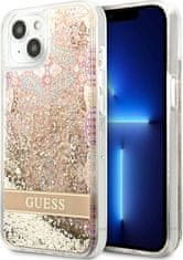 Guess Kryt Guess GUHCP13SLFLSD Apple iPhone 13 mini gold hardcase Paisley Liquid Glitter