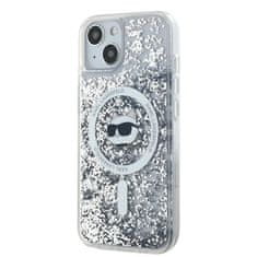 Karl Lagerfeld Kryt Karl Lagerfeld KLHMP13MLGCHSGH Apple iPhone 13 hardcase Liquid Glitter Choupette Head Magsafe transparent