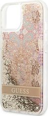 Guess Kryt Guess GUHCP13SLFLSD Apple iPhone 13 mini gold hardcase Paisley Liquid Glitter