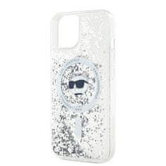 Karl Lagerfeld Kryt Karl Lagerfeld KLHMP13MLGCHSGH Apple iPhone 13 hardcase Liquid Glitter Choupette Head Magsafe transparent