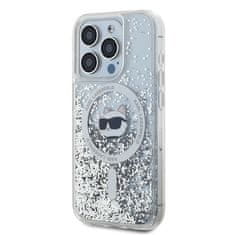 Karl Lagerfeld Kryt Karl Lagerfeld KLHMP13XLGCHSGH Apple iPhone 13 Pro Max hardcase Liquid Glitter Choupette Head Magsafe transparent