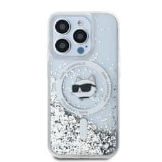 Karl Lagerfeld Kryt Karl Lagerfeld KLHMP13XLGCHSGH Apple iPhone 13 Pro Max hardcase Liquid Glitter Choupette Head Magsafe transparent