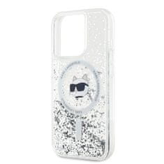 Karl Lagerfeld Kryt Karl Lagerfeld KLHMP13XLGCHSGH Apple iPhone 13 Pro Max hardcase Liquid Glitter Choupette Head Magsafe transparent