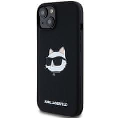 Karl Lagerfeld Kryt Karl Lagerfeld KLHMP15MSCHPPLK Apple iPhone 15 Plus / 14 Plus hardcase Silicone Choupette Head MagSafe black