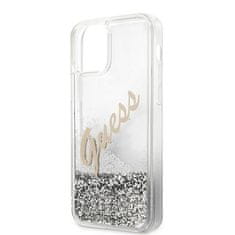 Guess Kryt Guess GUHCP12LGLVSSI Apple iPhone 12 Pro Max silver hardcase Glitter Vintage Script