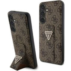 Guess Kryt Guess GUHCS24MPGS4TDW Samsung Galaxy S24+ Plus hardcase Grip Stand 4G Triangle Strass brown