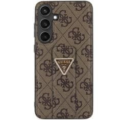 Guess Kryt Guess GUHCS24MPGS4TDW Samsung Galaxy S24+ Plus hardcase Grip Stand 4G Triangle Strass brown