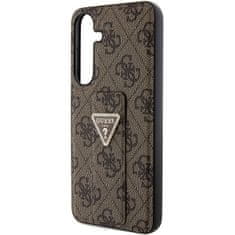 Guess Kryt Guess GUHCS24MPGS4TDW Samsung Galaxy S24+ Plus hardcase Grip Stand 4G Triangle Strass brown