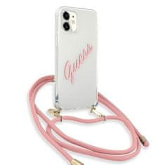 Guess Kryt Guess GUHCP12SCRTVSPI Apple iPhone 12 mini pink hardcase Script Vintage