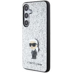 Karl Lagerfeld Kryt Karl Lagerfeld KLHCS24MGCNPSG Samsung Galaxy S24+ Plus hardcase Glitter Ikonik Logo Metal Pin silver