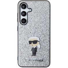 Karl Lagerfeld Kryt Karl Lagerfeld KLHCS24MGCNPSG Samsung Galaxy S24+ Plus hardcase Glitter Ikonik Logo Metal Pin silver