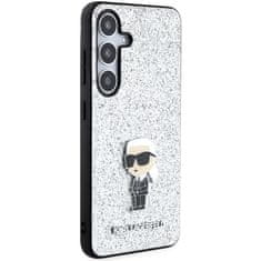 Karl Lagerfeld Kryt Karl Lagerfeld KLHCS24MGCNPSG Samsung Galaxy S24+ Plus hardcase Glitter Ikonik Logo Metal Pin silver