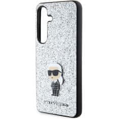 Karl Lagerfeld Kryt Karl Lagerfeld KLHCS24MGCNPSG Samsung Galaxy S24+ Plus hardcase Glitter Ikonik Logo Metal Pin silver