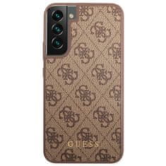 Guess Kryt Guess GUHCS23SG4GFBR Samsung Galaxy S23 brown hard case 4G Metal Gold Logo