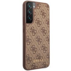 Guess Kryt Guess GUHCS23SG4GFBR Samsung Galaxy S23 brown hard case 4G Metal Gold Logo