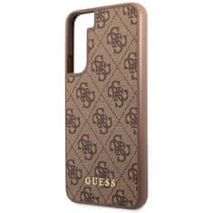 Guess Kryt Guess GUHCS23SG4GFBR Samsung Galaxy S23 brown hard case 4G Metal Gold Logo