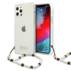 Guess Kryt Guess GUHCP12MKPSWH Apple iPhone 12/12 Pro Transparent hardcase White Pearl