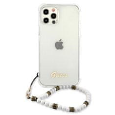 Guess Kryt Guess GUHCP12MKPSWH Apple iPhone 12/12 Pro Transparent hardcase White Pearl