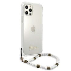 Guess Kryt Guess GUHCP12MKPSWH Apple iPhone 12/12 Pro Transparent hardcase White Pearl