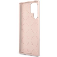 Guess Kryt Guess GUHCS23LLSLMGPP Samsung Galaxy S23 Ultra pink hardcase Silicone Script Metal Logo