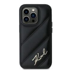 Karl Lagerfeld Kryt Karl Lagerfeld KLHCP14LPQDSMGK Apple iPhone 14 Pro hardcase Diagonal Quilted Script black