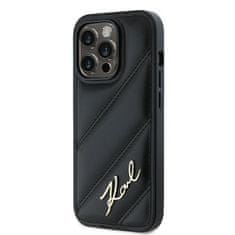 Karl Lagerfeld Kryt Karl Lagerfeld KLHCP14LPQDSMGK Apple iPhone 14 Pro hardcase Diagonal Quilted Script black