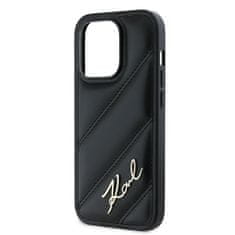 Karl Lagerfeld Kryt Karl Lagerfeld KLHCP14LPQDSMGK Apple iPhone 14 Pro hardcase Diagonal Quilted Script black